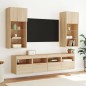 vidaXL Muebles TV pared con LED 5 pzas madera ingeniería roble Sonoma vidaXL Muebles TV pared con LED 5 pzas madera ingeniería roble Sonoma