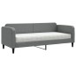 vidaXL Sofá cama con colchón tela gris oscuro 80x200 cm vidaXL Sofá cama con colchón tela gris oscuro 80x200 cm