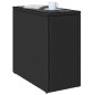 vidaXL Mesa auxiliar jardín tapa vidrio ratán PE negro 58x27,5x55 cm vidaXL Mesa auxiliar jardín tapa vidrio ratán PE negro 58x27,5x55 cm