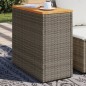 vidaXL Mesa auxiliar jardín tapa madera ratán PE gris 58x27,5x55 cm vidaXL Mesa auxiliar jardín tapa madera ratán PE gris 58x27,5x55 cm
