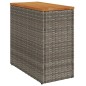 vidaXL Mesa auxiliar jardín tapa madera ratán PE gris 58x27,5x55 cm vidaXL Mesa auxiliar jardín tapa madera ratán PE gris 58x27,5x55 cm