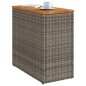 vidaXL Mesa auxiliar jardín tapa madera ratán PE gris 58x27,5x55 cm vidaXL Mesa auxiliar jardín tapa madera ratán PE gris 58x27,5x55 cm
