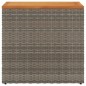 vidaXL Mesa auxiliar jardín tapa madera ratán PE gris 58x27,5x55 cm vidaXL Mesa auxiliar jardín tapa madera ratán PE gris 58x27,5x55 cm