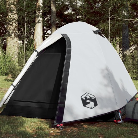 vidaXL Tienda de campaña 2 personas tafetán 185T blanco 254x135x112 cm