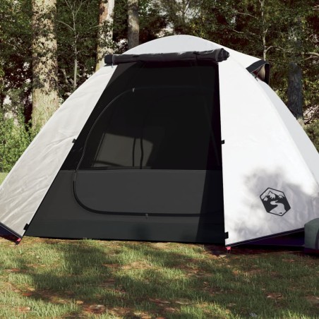 vidaXL Tienda de campaña 2 personas tafetán 185T blanco 224x248x118 cm