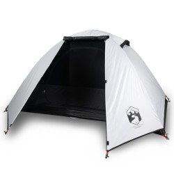 vidaXL Tienda de campaña 2 personas tafetán 185T blanco 224x248x118 cm