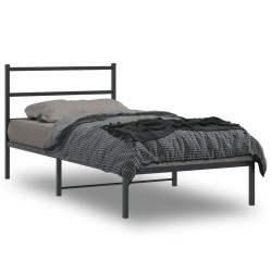 vidaXL Estructura de cama con cabecero metal negro 100x200 cm