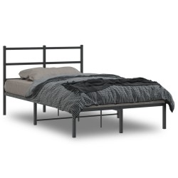 vidaXL Estructura de cama con cabecero metal negro 120x190 cm