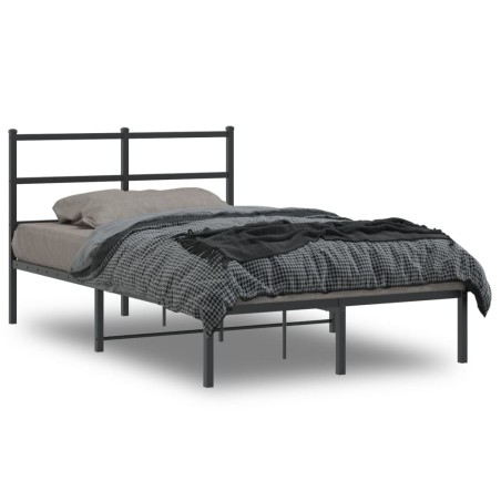 vidaXL Estructura de cama con cabecero metal negro 120x190 cm