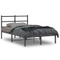 vidaXL Estructura de cama con cabecero metal negro 120x190 cm