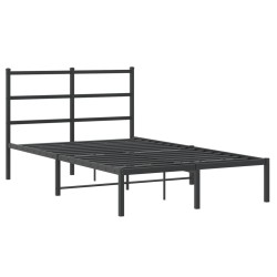 vidaXL Estructura de cama con cabecero metal negro 120x190 cm