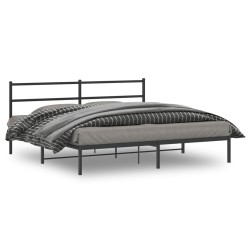 vidaXL Estructura de cama con cabecero metal negro 180x200 cm