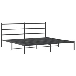 vidaXL Estructura de cama con cabecero metal negro 180x200 cm