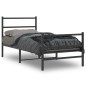 vidaXL Estructura de cama con cabecero y estribo metal negro 90x200 cm vidaXL Estructura de cama con cabecero y estribo metal negro 90x200 cm