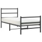 vidaXL Estructura de cama con cabecero y estribo metal negro 90x200 cm vidaXL Estructura de cama con cabecero y estribo metal negro 90x200 cm