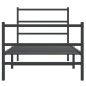 vidaXL Estructura de cama con cabecero y estribo metal negro 90x200 cm vidaXL Estructura de cama con cabecero y estribo metal negro 90x200 cm