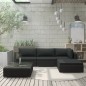 vidaXL Set muebles de jardín 5 piezas y cojines ratán sintético negro vidaXL Set muebles de jardín 5 piezas y cojines ratán sintético negro