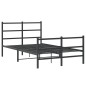 vidaXL Estructura de cama con cabecero y estribo metal negro 120x200cm vidaXL Estructura de cama con cabecero y estribo metal negro 120x200cm