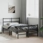 vidaXL Estructura de cama con cabecero y estribo metal negro 120x200cm vidaXL Estructura de cama con cabecero y estribo metal negro 120x200cm