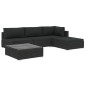 vidaXL Set muebles de jardín 5 piezas y cojines ratán sintético negro vidaXL Set muebles de jardín 5 piezas y cojines ratán sintético negro