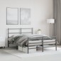 vidaXL Estructura de cama con cabecero y estribo metal negro 140x190cm vidaXL Estructura de cama con cabecero y estribo metal negro 140x190cm