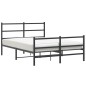 vidaXL Estructura de cama con cabecero y estribo metal negro 140x190cm vidaXL Estructura de cama con cabecero y estribo metal negro 140x190cm