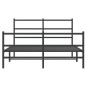 vidaXL Estructura de cama con cabecero y estribo metal negro 140x190cm vidaXL Estructura de cama con cabecero y estribo metal negro 140x190cm