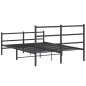 vidaXL Estructura de cama con cabecero y estribo metal negro 140x190cm vidaXL Estructura de cama con cabecero y estribo metal negro 140x190cm