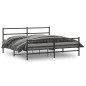 vidaXL Estructura de cama con cabecero y estribo metal negro 183x213cm vidaXL Estructura de cama con cabecero y estribo metal negro 183x213cm