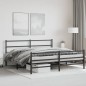 vidaXL Estructura de cama con cabecero y estribo metal negro 183x213cm vidaXL Estructura de cama con cabecero y estribo metal negro 183x213cm