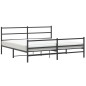 vidaXL Estructura de cama con cabecero y estribo metal negro 183x213cm vidaXL Estructura de cama con cabecero y estribo metal negro 183x213cm