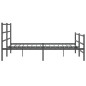 vidaXL Estructura de cama con cabecero y estribo metal negro 183x213cm vidaXL Estructura de cama con cabecero y estribo metal negro 183x213cm