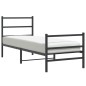 vidaXL Estructura de cama con cabecero y estribo metal negro 80x200 cm vidaXL Estructura de cama con cabecero y estribo metal negro 80x200 cm