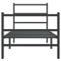 vidaXL Estructura de cama con cabecero y estribo metal negro 80x200 cm vidaXL Estructura de cama con cabecero y estribo metal negro 80x200 cm