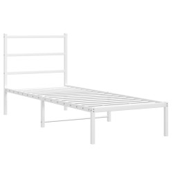 vidaXL Estructura de cama de metal con cabecero blanco 80x200 cm
