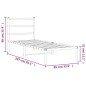 vidaXL Estructura de cama de metal con cabecero blanco 80x200 cm vidaXL Estructura de cama de metal con cabecero blanco 80x200 cm