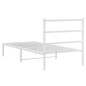 vidaXL Estructura de cama de metal con cabecero blanco 90x200 cm vidaXL Estructura de cama de metal con cabecero blanco 90x200 cm