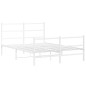 vidaXL Estructura cama metal con cabecero y estribo blanco 140x190 cm vidaXL Estructura cama metal con cabecero y estribo blanco 140x190 cm
