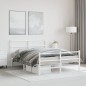 vidaXL Estructura cama metal con cabecero y estribo blanco 140x190 cm vidaXL Estructura cama metal con cabecero y estribo blanco 140x190 cm