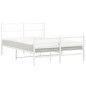 vidaXL Estructura cama metal con cabecero y estribo blanco 140x190 cm vidaXL Estructura cama metal con cabecero y estribo blanco 140x190 cm
