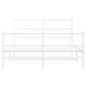 vidaXL Estructura cama metal con cabecero y estribo blanco 140x190 cm vidaXL Estructura cama metal con cabecero y estribo blanco 140x190 cm