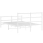 vidaXL Estructura cama metal con cabecero y estribo blanco 140x190 cm vidaXL Estructura cama metal con cabecero y estribo blanco 140x190 cm