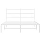 vidaXL Estructura de cama de metal con cabecero blanca 135x190 cm vidaXL Estructura de cama de metal con cabecero blanca 135x190 cm