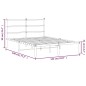 vidaXL Estructura de cama de metal con cabecero blanca 135x190 cm vidaXL Estructura de cama de metal con cabecero blanca 135x190 cm