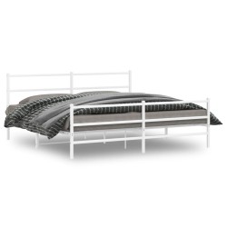 vidaXL Estructura cama metal con cabecero y estribo blanco 200x200 cm