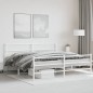 vidaXL Estructura cama metal con cabecero y estribo blanco 200x200 cm vidaXL Estructura cama metal con cabecero y estribo blanco 200x200 cm