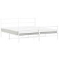 vidaXL Estructura cama metal con cabecero y estribo blanco 200x200 cm vidaXL Estructura cama metal con cabecero y estribo blanco 200x200 cm