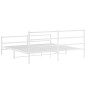 vidaXL Estructura cama metal con cabecero y estribo blanco 200x200 cm vidaXL Estructura cama metal con cabecero y estribo blanco 200x200 cm