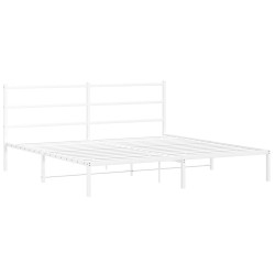 vidaXL Estructura de cama de metal con cabecero blanco 180x200 cm