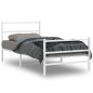 vidaXL Estructura cama metal con cabecero y estribo blanco 100x190 cm vidaXL Estructura cama metal con cabecero y estribo blanco 100x190 cm